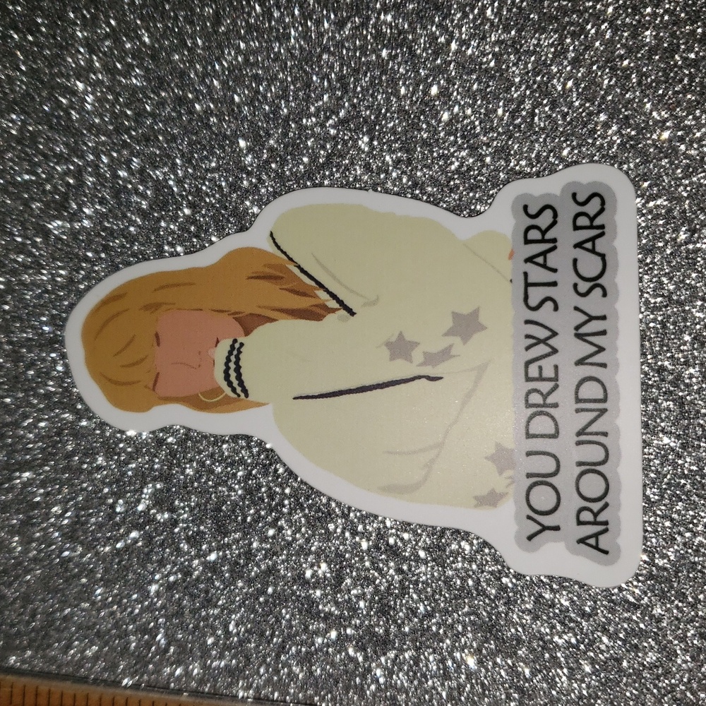 10/$10 Taylor Swift FOLKLORE Waterproof Sticker Stars cardigan